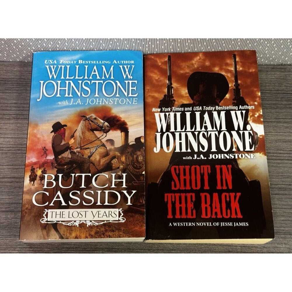 2 William W. Johnstone Western Paperback Books Bad Men Butch Cassidy Jesse James